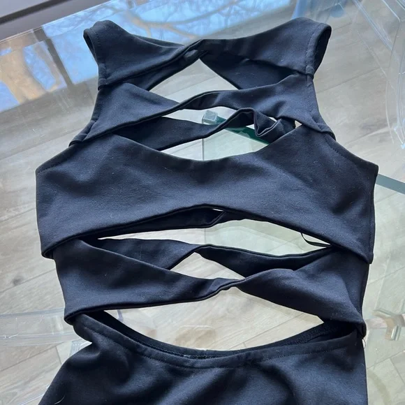 Black Cut-Out Dress - Picture 2 of 4